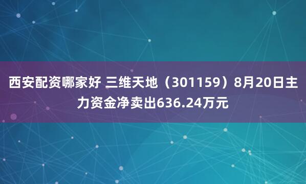 西安配资哪家好 三维天地（301159）8月20日主力资金净卖出636.24万元