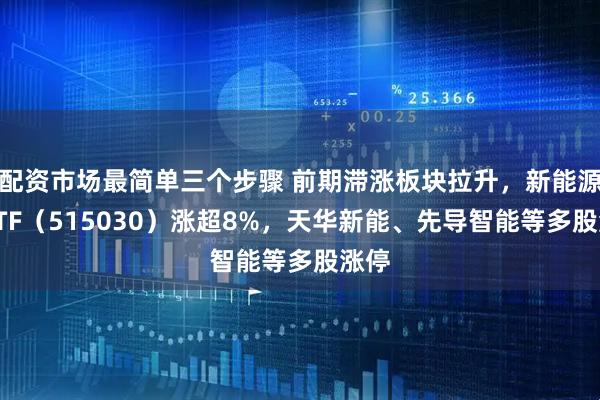配资市场最简单三个步骤 前期滞涨板块拉升，新能源车ETF（515030）涨超8%，天华新能、先导智能等多股涨停